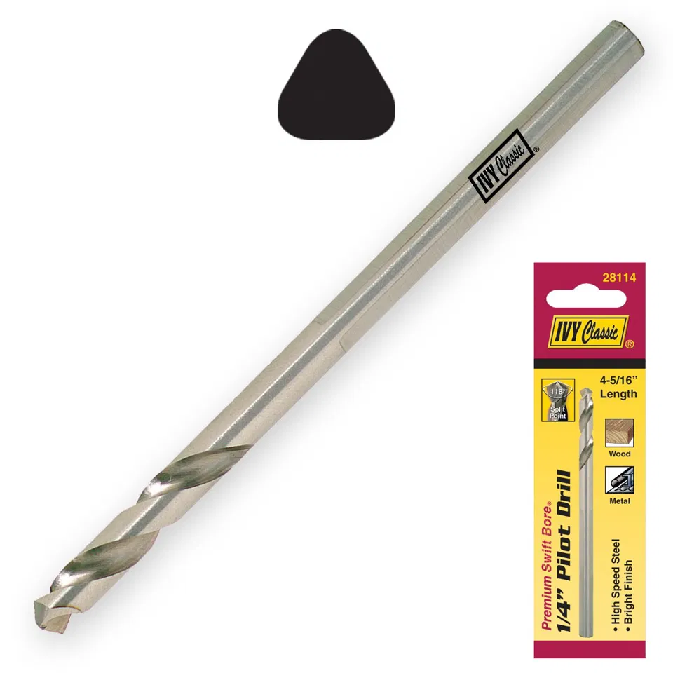 [IVY 28114] Ivy Classic 28114 1/4" x 4-5/16" Arbor Pilot Drill, 4H Arbor and 3-1/8" thru 6"