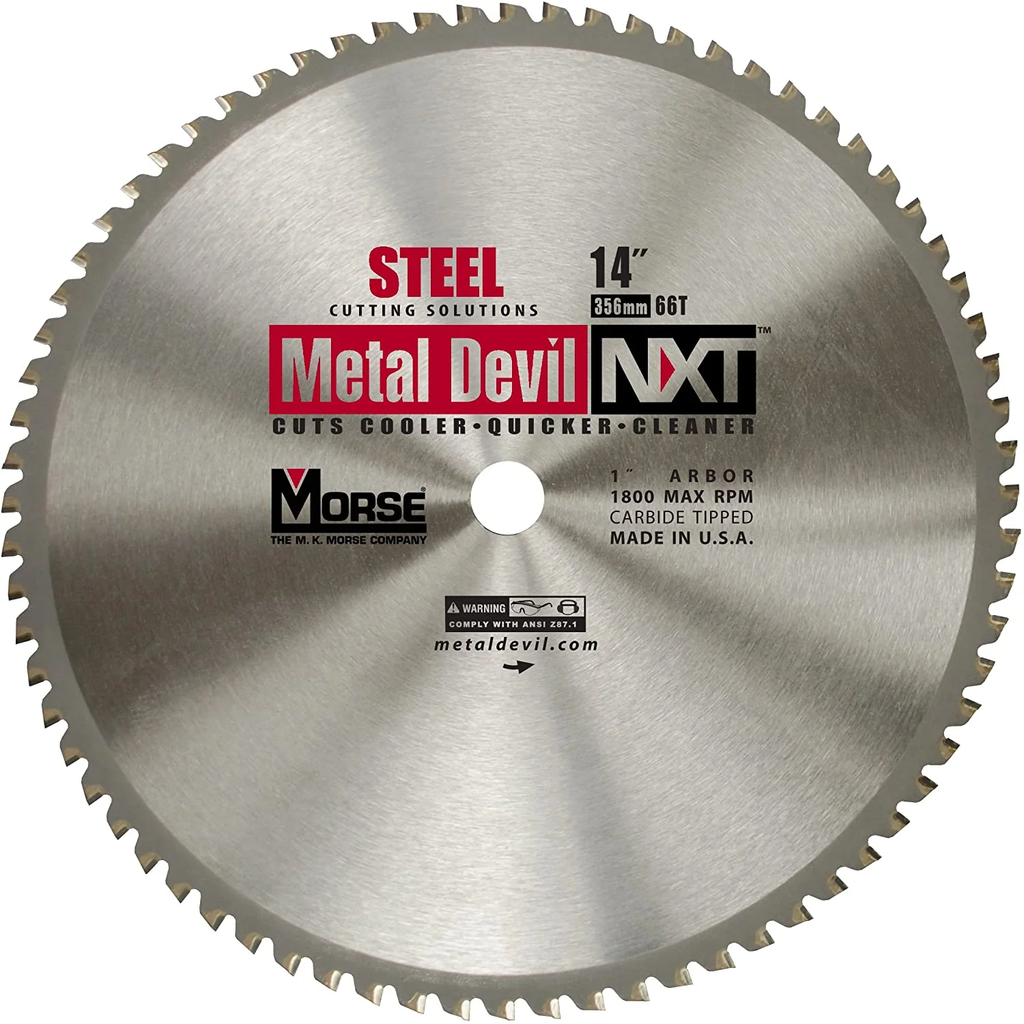 [SAWBLADE-CARBIDE-14] MK Morse CSM1466NSC 14 Inch Saw Blade 1 Inch Arbor Carbide Tipped For Metal Cutting