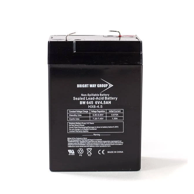 [BW-645] Bright Way BW 645 Sealed Lead Acid Battery 6V, 4.5Ah, Rechargeable