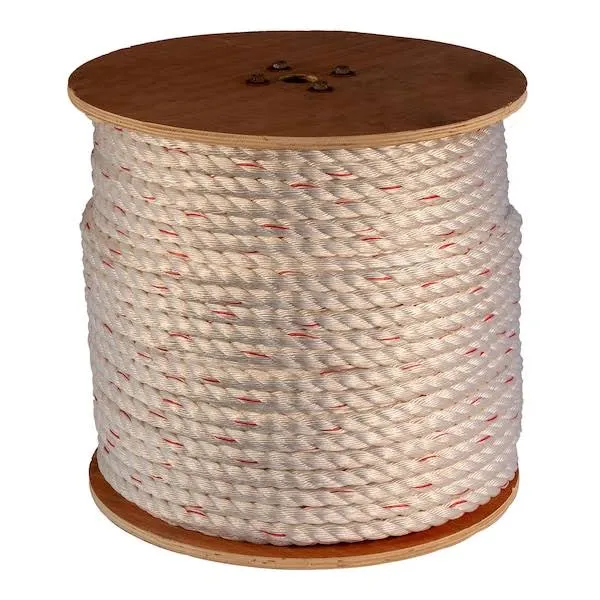 [GWP-PD12] GWP PD1/2   3 Strand Poly Dacron Combo Rope/Tag Line  1/2 X 600', White With Red Tracer