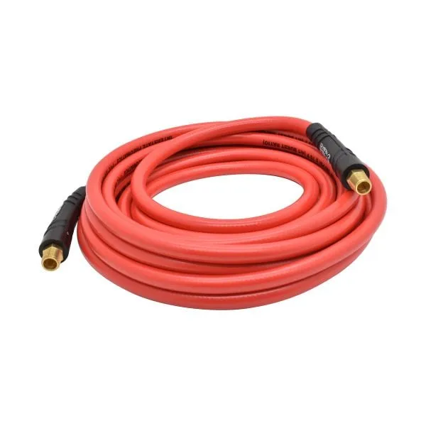 [AGT-JA36-025 Air Hose] Interstate Pneumatics HA36-025 3/8 Inch x 25 ft Red PVC Air Hose WP 300 PSI (1/4 Inch NPT) Solid Fitting