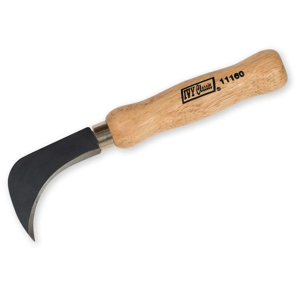 [IVY 11160] Ivy Classic 11160 8" Linoleum Hook Knife Wood Handle