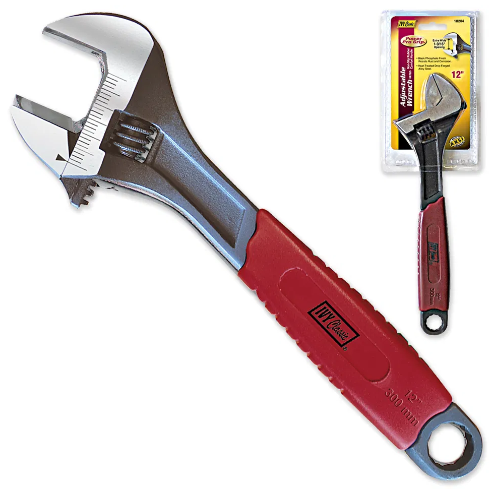 [IVY 18204] Ivy Classic 12" Pro-Grip Adjustable Wrench