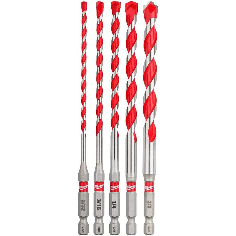 [MIL 48-20-9051] 5 PC SHOCKWAVE CARB HAMMER DRILL BIT SET